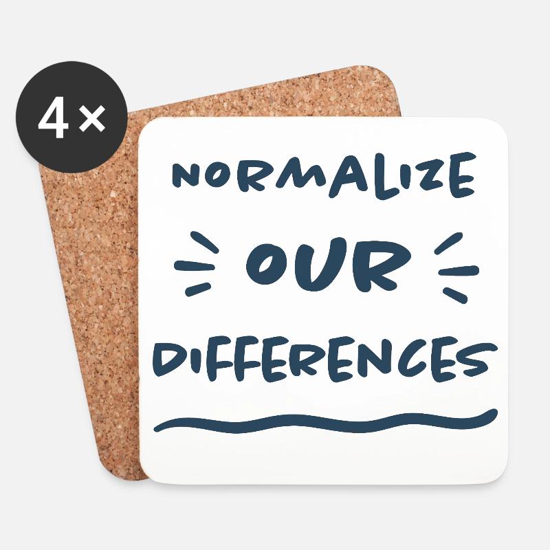 Normalize our Differences - Inclusion - Coasters (set of 4) - white