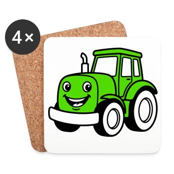 Tractor children - Coasters (set of 4) - white - Front