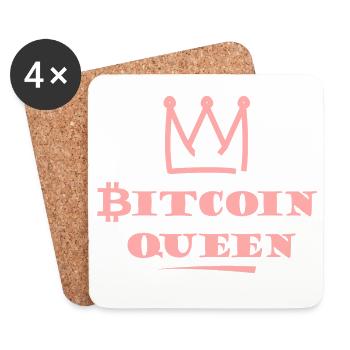 Bitcoin Queen Pink Crown - Coasters (set of 4) - white - Front