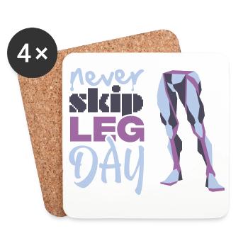 Never Skid Leg Day Grafik - Untersetzer (4er-Set) - Weiß - Vorne