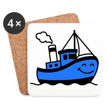 Ship Children - Coasters (set of 4) - white - Front