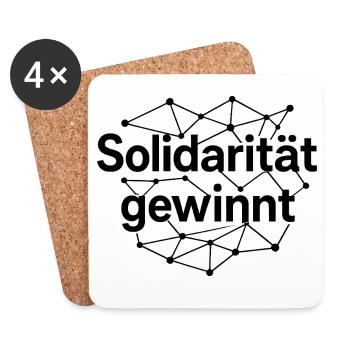 Solidarität Gewinnt Statement Spruch - Untersetzer (4er-Set) - Weiß - Vorne
