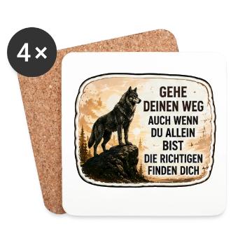 Gehe deinen Weg – die Richtigen finden dich - Untersetzer (4er-Set) - Weiß - Vorne