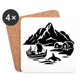 Vesterålen Norwegen - Untersetzer (4er-Set) - Weiß - Vorne