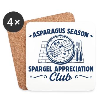 Spargel Appreciation Club – Retro Gourmet - Untersetzer (4er-Set) - Weiß - Vorne