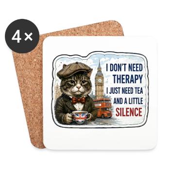 Thé et Silence - Dessous de verre (lot de 4) - blanc - Devant