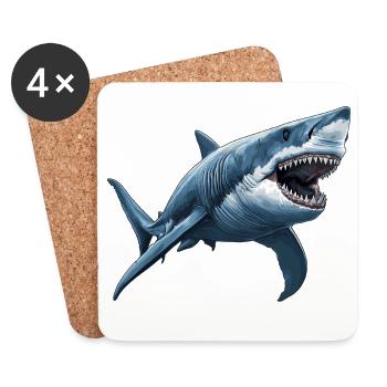 Sharks Shark - Coasters (set of 4) - white - Front