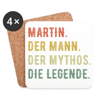 Martin Vorname Der Mann Der Mythos Die Legende - Untersetzer (4er-Set) - Weiß - Vorne