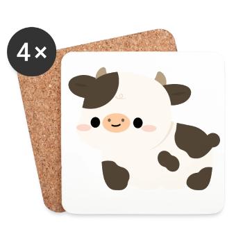 Holstein-Kuh - Untersetzer (4er-Set) - Weiß - Vorne