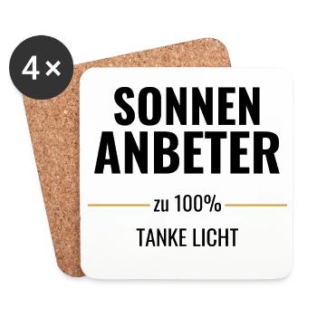 Sonnenanbeter zu 100% Tanke Licht - Untersetzer (4er-Set) - Weiß - Vorne