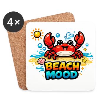 Strandlaune Krabbe Design - Untersetzer (4er-Set) - Weiß - Vorne