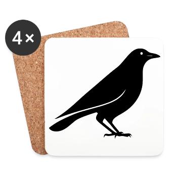 crow - Coasters (set of 4) - white - Front