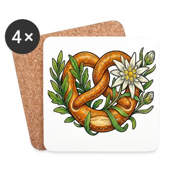 Remplacement des costumes traditionnels du Pretzel Edelweiss Festival Folklorique - Dessous de verre (lot de 4) - blanc - Devant