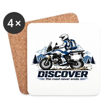 Discover – Motorcycle Adventure Tours Riders - Coasters (set of 4) - white - Front