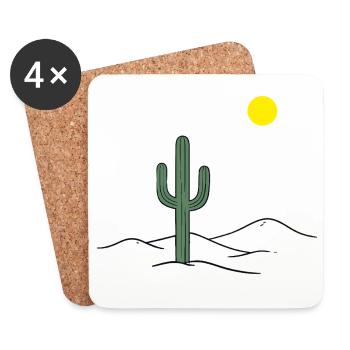 Desert cactus in the sunshine - Coasters (set of 4) - white - Front