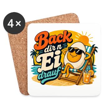 Bake yourself an egg on it! - Coasters (set of 4) - white - Front