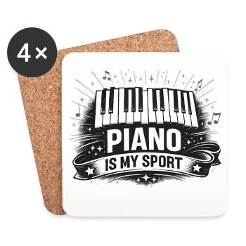 Funny Piano Gift for Pianist and Teacher - Coasters (set of 4) - white - Front