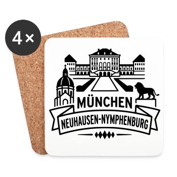 München Neuhausen Nymphenburg - Untersetzer (4er-Set) - Weiß - Vorne