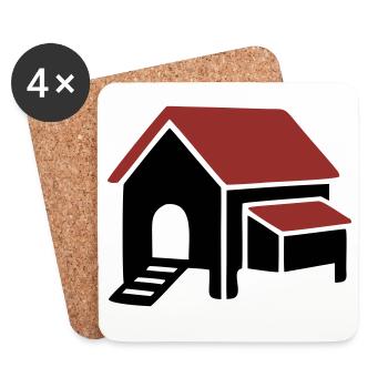 Chicken coop farm icon - Coasters (set of 4) - white - Front