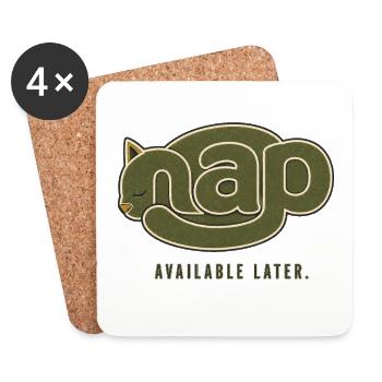 NAP – Später verfügbar | Schlafende Katze - Untersetzer (4er-Set) - Weiß - Vorne
