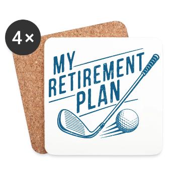 My Retirement Plan Golf - Untersetzer (4er-Set) - Weiß - Vorne