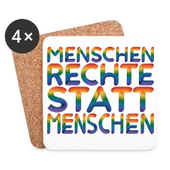 Menschenrechte Statement für Demokratie Fans - Untersetzer (4er-Set) - Weiß - Vorne