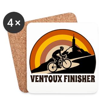 Ventoux Finisher Retro-Radfahrer - Untersetzer (4er-Set) - Weiß - Vorne