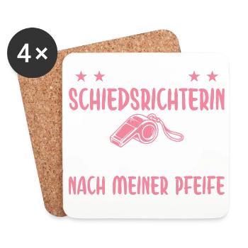Schiedsrichterin Alle tanzen nach meiner Pfeife - Untersetzer (4er-Set) - Weiß - Vorne