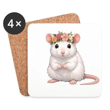Rat - Coasters (set of 4) - white - Front