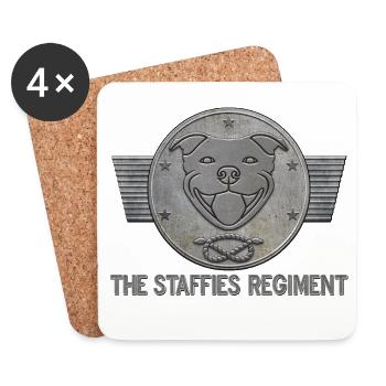 The staffies regiment - 133 - Coasters (set of 4) - white - Front