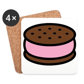 Eissandwich Keks Grafik - Coasters (set of 4) - white - Front