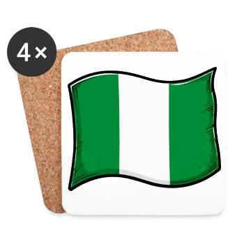 Nigeria Flag Graphic Druck - Untersetzer (4er-Set) - Weiß - Vorne