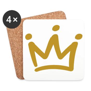 Gold Crown Emblem - Coasters (set of 4) - white - Front
