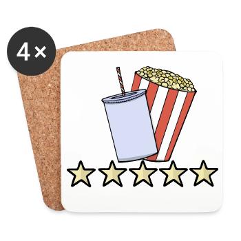 5 Star Movie Night Cinema Popcorn And Soda Review - Coasters (set of 4) - white - Front