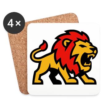 Logo de la mascotte du Lion - Dessous de verre (lot de 4) - blanc - Devant