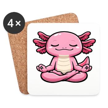 Süßer Axolotl beim Yoga - Untersetzer (4er-Set) - Weiß - Vorne