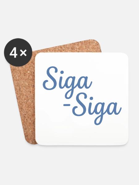 Siga Siga Griechisches Zitat: Nimm es locker - Untersetzer (4er-Set) - Weiß