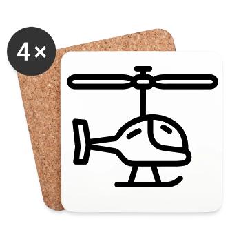 Gyrokopter - Untersetzer (4er-Set) - Weiß - Vorne