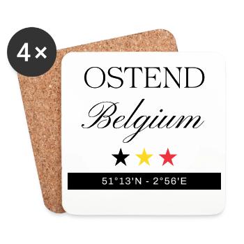 Ostende Belgien Souvenir – Reise minimalistisch - Untersetzer (4er-Set) - Weiß - Vorne