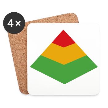 Test Pyramid - Untersetzer (4er-Set) - Weiß - Vorne