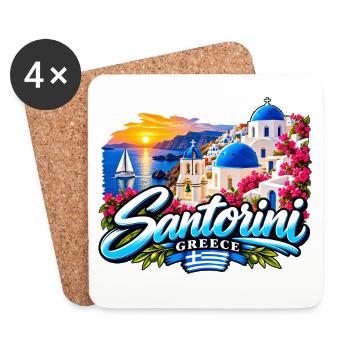 Santorini Greece – Aegean Island Paradise - Untersetzer (4er-Set) - Weiß - Vorne
