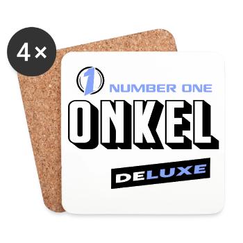 Onkel Number One Deluxe Bester Familie  - Untersetzer (4er-Set) - Weiß - Vorne