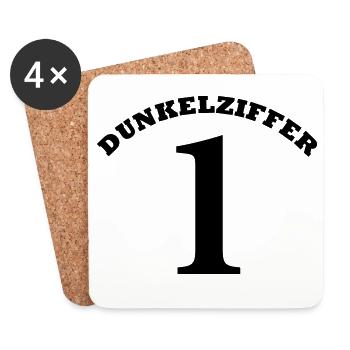 DUNKELZIFFER 1 - Untersetzer (4er-Set) - Weiß - Vorne