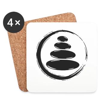 Zen Steine Balance - Untersetzer (4er-Set) - Weiß - Vorne
