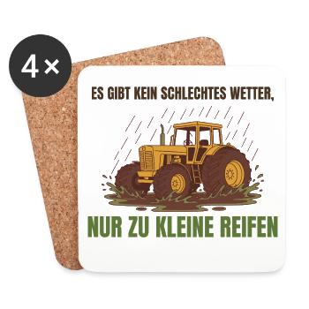 Kein schlechtes Wetter, nur kleine Reifen - Untersetzer (4er-Set) - Weiß - Vorne