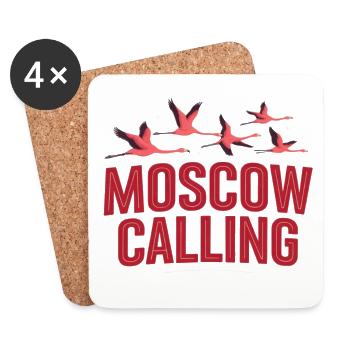 Moskau ruft Flamingos - Untersetzer (4er-Set) - Weiß - Vorne