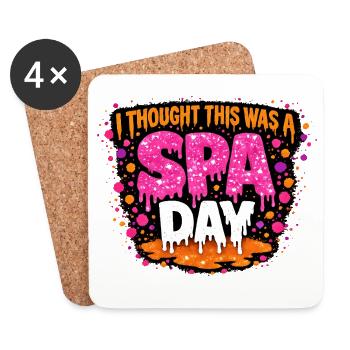  I Thought This Was A Spa Day Lustiger Wellness - Untersetzer (4er-Set) - Weiß - Vorne