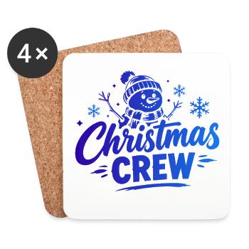 Christmas Crew Schneemann - Untersetzer (4er-Set) - Weiß - Vorne