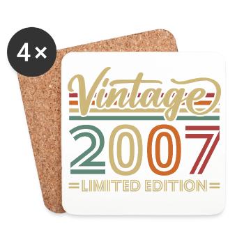 Vintage 2007 Limited Edition Geburtstag Retro - Untersetzer (4er-Set) - Weiß - Vorne