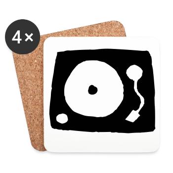 tourne-disque - Dessous de verre (lot de 4) - blanc - Devant